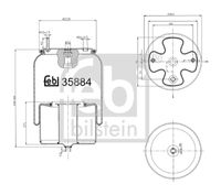 FEBI BILSTEIN 35884 - Espesor [mm]: 200<br>Espesor [mm]: 290<br>Diámetro exterior [mm]: 316<br>Diámetro exterior [mm]: 228<br>Tamaño de rosca exterior: M16 x 1,5<br>Tamaño de rosca exterior: M10 x 1,5<br>Lado de montaje: Eje delantero, izquierda<br>Lado de montaje: Eje delantero, derecha<br>Peso [kg]: 7,6<br>Material, pistones de rodamiento: Acero<br>Artículo complementario/Información complementaria: con pistón<br>