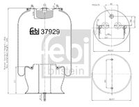 FEBI BILSTEIN 37929 - Espesor [mm]: 613<br>Diámetro exterior [mm]: 267<br>Diámetro exterior [mm]: 286<br>Tamaño de rosca exterior: M16 x 1,5<br>Lado de montaje: Eje trasero izquierda<br>Lado de montaje: Eje trasero, derecha<br>Peso [kg]: 8,890<br>Artículo complementario/Información complementaria: sin pistón<br>