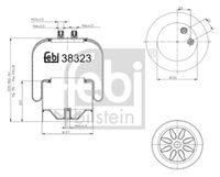 FEBI BILSTEIN 38323 - Espesor [mm]: 270<br>Espesor [mm]: 155<br>Diámetro exterior [mm]: 280<br>Diámetro exterior [mm]: 155<br>Tamaño de rosca exterior: M24 x 1,5<br>Tamaño de rosca exterior: M16 x 1,5<br>Lado de montaje: Eje delantero, izquierda<br>Lado de montaje: Eje delantero, derecha<br>Peso [kg]: 8,5<br>Material, pistones de rodamiento: Acero<br>Artículo complementario/Información complementaria: con pistón<br>