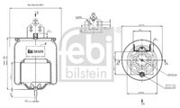 FEBI BILSTEIN 38509 - Garantía: 2 años de garantía<br>peso [g]: 12780<br>Longitud [mm]: 344<br>Diámetro hasta [mm]: 331<br>Rosca 1: M16 x 1,5<br>Rosca 2: M24 x 1,5<br>Diámetro exterior [mm]: 286<br>