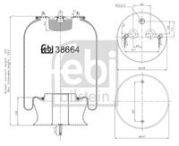 FEBI BILSTEIN 38664 - Espesor [mm]: 247<br>Espesor [mm]: 171<br>Diámetro exterior [mm]: 228<br>Diámetro exterior [mm]: 247<br>Tamaño de rosca exterior: M12 x 1,5<br>Lado de montaje: Eje delantero<br>Peso [kg]: 10,0<br>Artículo complementario/Información complementaria: con pistón<br>Material, pistones de rodamiento: Acero<br>