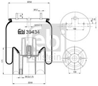 FEBI BILSTEIN 39434 - Espesor [mm]: 340<br>Diámetro exterior [mm]: 225<br>Diámetro exterior [mm]: 155<br>Tamaño de rosca exterior: M16 x 1,5<br>Tamaño de rosca exterior: M24 x 1,5<br>Lado de montaje: Eje trasero izquierda<br>Lado de montaje: Eje trasero, derecha<br>Peso [kg]: 10,5<br>Artículo complementario/Información complementaria: con pistón<br>Material, pistones de rodamiento: Acero<br>