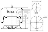 FEBI BILSTEIN 39513 - Espesor [mm]: 171<br>Espesor [mm]: 380<br>Diámetro exterior [mm]: 258<br>Diámetro exterior [mm]: 290<br>Tamaño de rosca exterior: M22 x 1,5<br>Tamaño de rosca exterior: M12 x 1,75<br>Lado de montaje: Eje trasero izquierda<br>Lado de montaje: Eje trasero, derecha<br>Peso [kg]: 6,8<br>Material, pistones de rodamiento: Plástico<br>Artículo complementario/Información complementaria: con pistón<br>