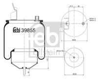 FEBI BILSTEIN 39855 - Espesor [mm]: 460<br>Diámetro exterior [mm]: 265<br>Diámetro exterior [mm]: 225<br>Lado de montaje: Eje trasero izquierda<br>Lado de montaje: Eje delantero, izquierda<br>Lado de montaje: Eje delantero, derecha<br>Lado de montaje: Eje trasero, derecha<br>Peso [kg]: 2,245<br>Artículo complementario/Información complementaria: sin pistón<br>