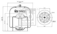 FEBI BILSTEIN 39902 - Espesor [mm]: 155<br>Espesor [mm]: 270<br>Diámetro exterior [mm]: 155<br>Diámetro exterior [mm]: 280<br>Tamaño de rosca exterior: M24 x 1,5<br>Tamaño de rosca exterior: M16 x 1,5<br>Lado de montaje: Eje delantero<br>Peso [kg]: 8,1<br>Artículo complementario/Información complementaria: con pistón<br>Material, pistones de rodamiento: Acero<br>