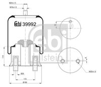 FEBI BILSTEIN 39992 - Técnica conexión: Voss 232<br>Espesor [mm]: 155<br>Espesor [mm]: 310<br>Diámetro exterior [mm]: 155<br>Diámetro exterior [mm]: 280<br>Tamaño de rosca exterior: M16 x 1,5<br>Tamaño de rosca exterior: M24 x 1,5<br>Lado de montaje: Eje trasero izquierda<br>Lado de montaje: Eje trasero, derecha<br>Peso [kg]: 8,5<br>Artículo complementario/Información complementaria: con pistón<br>Material, pistones de rodamiento: Acero<br>