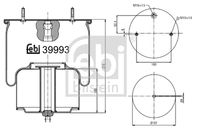 FEBI BILSTEIN 39993 - Espesor [mm]: 250<br>Espesor [mm]: 355<br>Diámetro exterior [mm]: 228<br>Diámetro exterior [mm]: 169<br>Tamaño de rosca exterior: M16 x 1,5<br>Tamaño de rosca exterior: M24 x 1,5<br>Tamaño de rosca exterior: M14 x 2<br>Lado de montaje: Eje trasero izquierda<br>Lado de montaje: Eje trasero, derecha<br>Peso [kg]: 5,0<br>Material, pistones de rodamiento: Acero<br>Artículo complementario/Información complementaria: con pistón<br>Artículo complementario/Información complementaria: con biela<br>