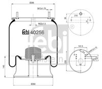 FEBI BILSTEIN 40256 - Espesor [mm]: 195<br>Espesor [mm]: 340<br>Diámetro exterior [mm]: 225<br>Tamaño de rosca exterior: M24 x 1,5<br>Tamaño de rosca exterior: M16 x 1,5<br>Lado de montaje: Eje trasero<br>Peso [kg]: 10,2<br>Artículo complementario/Información complementaria: con pistón<br>Material, pistones de rodamiento: Acero<br>