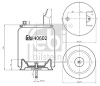 FEBI BILSTEIN 40602 - Espesor [mm]: 216<br>Espesor [mm]: 100<br>Diámetro exterior [mm]: 197<br>Tamaño de rosca exterior: M16 x 1,5<br>Tamaño de rosca exterior: M10 x 1,5<br>Lado de montaje: Eje delantero, izquierda<br>Lado de montaje: Eje delantero, derecha<br>Peso [kg]: 8,6<br>Material, pistones de rodamiento: Acero<br>Artículo complementario/Información complementaria: con pistón<br>