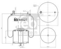 FEBI BILSTEIN 44627 - Espesor [mm]: 210<br>Espesor [mm]: 350<br>Diámetro exterior [mm]: 286<br>Diámetro exterior [mm]: 225<br>Tamaño de rosca exterior: M16 x 1,5<br>Tamaño de rosca exterior: M24 x 1,5<br>Lado de montaje: Eje trasero izquierda<br>Lado de montaje: Eje trasero, derecha<br>Peso [kg]: 11,0<br>Material, pistones de rodamiento: Acero<br>Artículo complementario/Información complementaria: con biela<br>Artículo complementario/Información complementaria: con pistón<br>