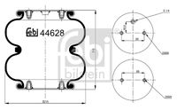 FEBI BILSTEIN 44628 - Espesor [mm]: 195<br>Espesor [mm]: 340<br>Diámetro exterior [mm]: 225<br>Tamaño de rosca exterior: M24 x 1,5<br>Tamaño de rosca exterior: M16 x 1,5<br>Lado de montaje: Eje trasero<br>Peso [kg]: 10,2<br>Artículo complementario/Información complementaria: con pistón<br>Material, pistones de rodamiento: Acero<br>