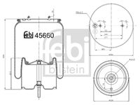 FEBI BILSTEIN 45660 - Espesor [mm]: 250<br>Espesor [mm]: 640<br>Diámetro exterior [mm]: 260<br>Diámetro exterior [mm]: 227<br>Tamaño de rosca exterior: M14 x 1,5<br>Tamaño de rosca exterior: M10 x 1,5<br>Tamaño de rosca exterior: M12 x 1,75<br>Peso [kg]: 7,5<br>Artículo complementario/Información complementaria: con pistón<br>Material, pistones de rodamiento: Plástico<br>