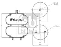 FEBI BILSTEIN 45759 - Espesor [mm]: 350<br>Espesor [mm]: 200<br>Diámetro exterior [mm]: 228<br>Diámetro exterior [mm]: 225<br>Tamaño de rosca exterior: M12 x 1,75<br>Tamaño de rosca exterior: M16 x 1,5<br>Tamaño de rosca exterior: M24 x 1,5<br>Lado de montaje: Eje trasero izquierda<br>Lado de montaje: delante<br>Lado de montaje: Eje trasero, derecha<br>Peso [kg]: 7,1<br>Artículo complementario/Información complementaria: con pistón<br>Artículo complementario/Información complementaria: con biela<br>Material, pistones de rodamiento: Acero<br>