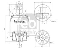 FEBI BILSTEIN 49186 - Espesor [mm]: 490<br>Espesor [mm]: 160<br>Diámetro exterior [mm]: 227<br>Diámetro exterior [mm]: 190<br>Tamaño de rosca exterior: M16<br>Tamaño de rosca exterior: M14<br>Lado de montaje: Eje trasero izquierda<br>Peso [kg]: 8,5<br>Artículo complementario/Información complementaria: con biela<br>Artículo complementario/Información complementaria: con pistón<br>Material, pistones de rodamiento: Acero<br>