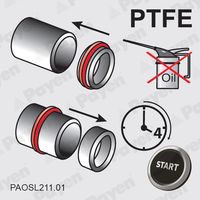 PAYEN NA5124 - Lado de montaje: frontal<br>Código de motor: AVF<br>Material: PTFE (Politetrafluoroetileno)<br>Material: ACM (caucho poliacrílico)<br>Artículo complementario / información complementaria 2: con manguito de montaje<br>Diámetro interior [mm]: 32<br>Diámetro exterior [mm]: 47<br>Altura [mm]: 10<br>Tipo de retén radial: A SL<br>Tipo de giro: Giro a la derecha<br>