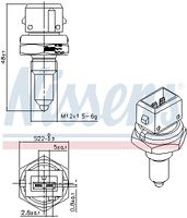 NISSENS 207088 - Forma del enchufe: rectangular<br>Material: Plástico<br>Número de enchufes de contacto: 2<br>Modelo de conector: Hembra<br>Tipo de sensor: NTC<br>