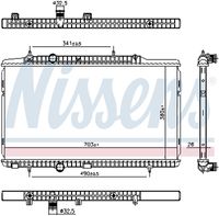 NISSENS 606405 - Radiador, refrigeración del motor