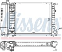 NISSENS 60731A - Equipamiento de vehículo: para vehículos sin aire acondicionado<br>Clase de caja de cambios: Caja de cambios manual<br>Material aletas refrigeradoras: Aluminio<br>Profundidad de red [mm]: 32<br>Longitud de red [mm]: 380<br>Ancho de red [mm]: 328<br>Ø entrada [mm]: 40<br>Ø salida [mm]: 40<br>Tipo radiador: Aletas refrigeración soldadas<br>Artículo complementario / información complementaria 2: sin depósito de compensación<br>Artículo complementario/Información complementaria: sin junta<br>Material depósitos de agua (radiador): Plástico<br>