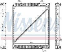 NISSENS 62653A - Material aletas refrigeradoras: Aluminio<br>Profundidad de red [mm]: 40<br>Longitud de red [mm]: 902<br>Ancho de red [mm]: 810<br>Tipo radiador: Aletas refrigeración soldadas<br>Artículo complementario / información complementaria 2: sin bastidor<br>Artículo complementario/Información complementaria: con enfriador de aceite<br>Material depósitos de agua (radiador): Plástico<br>