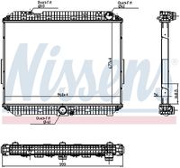 NISSENS 6270030 - Versión: 14<br>Material aletas refrigeradoras: Aluminio<br>Profundidad de red [mm]: 56<br>Longitud de red [mm]: 677<br>Ancho de red [mm]: 960<br>Ø entrada [mm]: 61<br>Ø salida [mm]: 61<br>Tipo radiador: Aletas refrigeración soldadas<br>Artículo complementario / información complementaria 2: sin caperuza<br>Artículo complementario / información complementaria 2: sin depósito de compensación<br>Artículo complementario / información complementaria 2: con bastidor<br>Artículo complementario/Información complementaria: sin junta<br>Material depósitos de agua (radiador): Plástico<br>