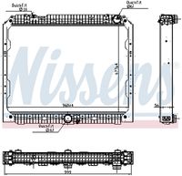 NISSENS 627003 - Versión: 13<br>Material aletas refrigeradoras: Aluminio<br>Profundidad de red [mm]: 56<br>Longitud de red [mm]: 715<br>Ancho de red [mm]: 978<br>Ø entrada [mm]: 60<br>Ø salida [mm]: 60<br>Tipo radiador: Aletas refrigeración soldadas<br>Artículo complementario / información complementaria 2: sin depósito de compensación<br>Artículo complementario / información complementaria 2: sin bastidor<br>Artículo complementario/Información complementaria: con juntas<br>Material depósitos de agua (radiador): Plástico<br>