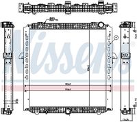 NISSENS 67175 - Versión: 15<br>Material aletas refrigeradoras: Aluminio<br>Profundidad de red [mm]: 56<br>Longitud de red [mm]: 673<br>Ancho de red [mm]: 978<br>Ø entrada [mm]: 60<br>Ø salida [mm]: 60<br>Tipo radiador: Aletas refrigeración soldadas<br>Artículo complementario / información complementaria 2: sin depósito de compensación<br>Artículo complementario/Información complementaria: con juntas<br>Material depósitos de agua (radiador): Plástico<br>