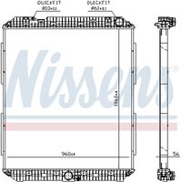 NISSENS 671760 - Versión: 17<br>Material aletas refrigeradoras: Aluminio<br>Profundidad de red [mm]: 56<br>Longitud de red [mm]: 1056<br>Ancho de red [mm]: 978<br>Ø entrada [mm]: 60<br>Ø salida [mm]: 60<br>Tipo radiador: Aletas refrigeración soldadas<br>Artículo complementario / información complementaria 2: sin depósito de compensación<br>Artículo complementario / información complementaria 2: con bastidor<br>Artículo complementario/Información complementaria: con juntas<br>Material depósitos de agua (radiador): Plástico<br>