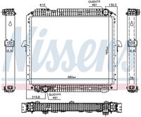 NISSENS 67178 - Versión: 18<br>Material aletas refrigeradoras: Aluminio<br>Profundidad de red [mm]: 56<br>Longitud de red [mm]: 1056<br>Ancho de red [mm]: 978<br>Ø entrada [mm]: 60<br>Ø salida [mm]: 60<br>Tipo radiador: Aletas refrigeración soldadas<br>Artículo complementario / información complementaria 2: sin depósito de compensación<br>Artículo complementario / información complementaria 2: sin bastidor<br>Artículo complementario/Información complementaria: con juntas<br>Material depósitos de agua (radiador): Plástico<br>