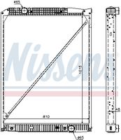 NISSENS 67189 - Material aletas refrigeradoras: Aluminio<br>Profundidad de red [mm]: 40<br>Longitud de red [mm]: 1015<br>Ancho de red [mm]: 810<br>Ø entrada [mm]: 65<br>Ø salida [mm]: 65<br>Tipo radiador: Aletas refrigeración soldadas<br>Artículo complementario / información complementaria 2: sin caperuza<br>Artículo complementario / información complementaria 2: sin depósito de compensación<br>Artículo complementario / información complementaria 2: con bastidor<br>Artículo complementario/Información complementaria: con enfriador de aceite<br>Artículo complementario/Información complementaria: sin junta<br>Material depósitos de agua (radiador): Plástico<br>