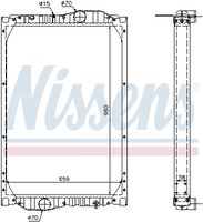 NISSENS 69604A - Diámetro de salida 1 [mm]: 70<br>Calidad: Premium<br>Diámetro de entrada 1 [mm]: 70<br>Tipo radiador: Aletas refrigeración soldadas<br>Profundidad de red [mm]: 58<br>Longitud de red [mm]: 960<br>Ancho de red [mm]: 658<br>Material: Aluminio<br>Material: Plástico<br>