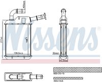 NISSENS 707279 - Equipamiento de vehículo: para vehículos sin aire acondicionado<br>Vehículo con dirección a la izquierda / derecha: para vehíc. dirección a la derecha<br>Lado de montaje: delante<br>Material aletas refrigeradoras: Aluminio<br>Profundidad de red [mm]: 32<br>Longitud de red [mm]: 214<br>Ancho de red [mm]: 188<br>Ø entrada [mm]: 20<br>Ø salida [mm]: 20<br>Tipo radiador: Aletas refrigeración soldadas<br>Artículo complementario/Información complementaria: con tubo<br>Material depósitos de agua (radiador): Aluminio<br>