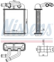 NISSENS 707313 - Vehículo con dirección a la izquierda / derecha: para vehíc. dirección a la derecha<br>Lado de montaje: delante<br>Material aletas refrigeradoras: Aluminio<br>Profundidad de red [mm]: 32<br>Longitud de red [mm]: 210<br>Ancho de red [mm]: 185<br>Tipo radiador: Aletas refrigeración soldadas<br>Artículo complementario/Información complementaria: con tubo<br>Material depósitos de agua (radiador): Aluminio<br>