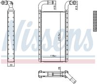 NISSENS 707241 - Material aletas refrigeradoras: Aluminio<br>Profundidad de red [mm]: 26<br>Longitud de red [mm]: 134<br>Ancho de red [mm]: 291<br>Tipo radiador: Aletas refrigeración soldadas<br>Artículo complementario/Información complementaria: con tubo<br>Material depósitos de agua (radiador): Aluminio<br>