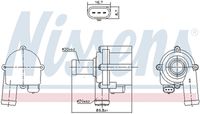 NISSENS 832172 - Número de dientes: 29<br>Tipo de cárter/carcasa: con carcasa (cárter)<br>Número de alas/palas: 6<br>Diámetro de la polea de bomba de agua [mm]: 50<br>