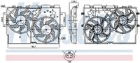 NISSENS 850004 - Equipamiento de vehículo: para vehículos sin aire acondicionado<br>Zonas climáticas: no para zonas con clima cálido<br>Tipo de catalizador: para vehículos sin filtro de partículas<br>Diámetro [mm]: 385<br>Calefacción / Refrigeración: Ventilador doble<br>Número paletas de ventilador: 7<br>Número de enchufes de contacto: 4<br>Potencia[W]: 250<br>Tensión [V]: 12<br>Artículo complementario/Información complementaria: sin unidad de control<br>Artículo complementario / información complementaria 2: con bastidor radiador (armazón)<br>Artículo complementario / información complementaria 2: sin resistencia<br>