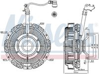 NISSENS 86241 - Versión: 2<br>Material: Acero<br>Material: Aluminio<br>Cantidad de agujeros de fijación: 6<br>Número de enchufes de contacto: 5<br>Tipo de servicio: eléctrico<br>Diámetro exterior [mm]: 290<br>Tensión [V]: 24<br>