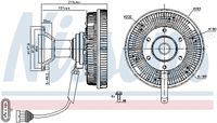 NISSENS 86242 - Diámetro [mm]: 280<br>Tipo de servicio: eléctrico<br>Restricción de fabricante: VISCO<br>Fabricante: MAHLE<br>Cantidad de contactos ocupados: 5<br>h embalaje [cm]: 25,60<br>Ancho de embalaje [cm]: 32,50<br>long. de embalaje [cm]: 38,5<br>Peso neto [g]: 8700<br>