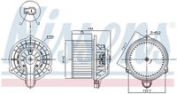 NISSENS 87568 - Vehículo con dirección a la izquierda / derecha: para vehic. dirección izquierda<br>Artículo complementario/Información complementaria: sin controlador incorporado<br>Potencia[W]: 180<br>Tensión [V]: 12<br>Número de enchufes de contacto: 2<br>Diámetro [mm]: 140<br>