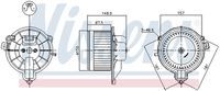 NISSENS 87572 - Artículo complementario/Información complementaria: sin controlador incorporado<br>Potencia[W]: 240<br>Tensión [V]: 12<br>Número de enchufes de contacto: 2<br>Diámetro [mm]: 156<br>Vehículo con dirección a la izquierda / derecha: para vehic. dirección izquierda<br>