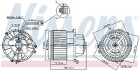 NISSENS 87599 - Tensión [V]: 12<br>Potencia nominal [W]: 365<br>Diámetro [mm]: 139<br>Número de enchufes de contacto: 2<br>