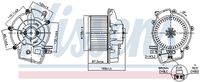 NISSENS 87606 - Vehículo con dirección a la izquierda / derecha: para vehic. dirección izquierda<br>Diámetro [mm]: 156<br>Número de enchufes de contacto: 2<br>Potencia[W]: 432<br>Sentido de giro: Sentido de giro a la izquierda (antihorario)<br>Tensión [V]: 12<br>Artículo complementario / información complementaria 2: sin resistencia<br>