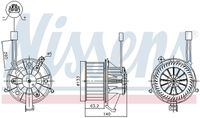 NISSENS 87612 - Vehículo con dirección a la izquierda / derecha: para vehic. dirección izquierda<br>Diámetro [mm]: 133<br>Número de enchufes de contacto: 2<br>Potencia[W]: 216<br>Tensión [V]: 12<br>Artículo complementario / información complementaria 2: sin resistencia<br>