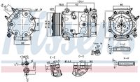 NISSENS 890780 - ID compresor: 7V16<br>poleas - Ø [mm]: 110<br>Número de canales: 6<br>Tensión [V]: 12<br>Técnica conexión: FLANGIA<br>ID culata (compresor): VPV<br>para artículo nr.: K11512A<br>Calidad: OE EQUIVALENT<br>