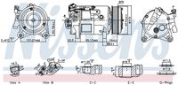 NISSENS 891019 - Versión: 3<br>poleas - Ø [mm]: 110<br>Capacidad compresor [cc]: 150<br>ID compresor: CVC<br>Aceite para compresor: PAG 46<br>Artículo complementario / información complementaria 2: con aceite de compresor PAG<br>Ø entrada [mm]: 18<br>Ø salida [mm]: 12<br>Número de canales: 6<br>Número de enchufes de contacto: 2<br>Capacidad aceite [ml]: 150<br>Agente frigorífico: R 134 a<br>Tensión [V]: 12<br>Artículo complementario / información complementaria 2: con acoplamiento magnético<br>Artículo complementario / información complementaria 2: sin diodo<br>