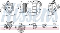 NISSENS 891148 - Versión: 2<br>Código de motor: B48 A20 A<br>Código de motor: B48 A20 F<br>ID compresor: 6VS14e<br>Agente frigorífico: R 134 a<br>Agente frigorífico: R 1234yf<br>Artículo complementario / información complementaria 2: sin acoplamiento magnético<br>