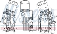 NISSENS 91311 - Tipo de refrigeración: rerigerado por agua<br>Profundidad de red [mm]: 54<br>Longitud de red [mm]: 121<br>Ancho de red [mm]: 101<br>Material: Aluminio<br>Ø salida [mm]: 16<br>Artículo complementario/Información complementaria: sin alojamiento del filtro de aceite<br>Artículo complementario/Información complementaria: con juntas<br>Artículo complementario / información complementaria 2: sin filtro<br>