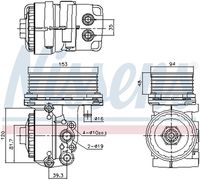 NISSENS 91327 - Radiador de aceite, aceite motor