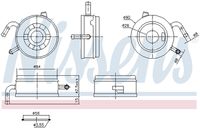 NISSENS 91470 - año construcción desde: 01/2009<br>Tipo de refrigeración: rerigerado por agua<br>Profundidad de red [mm]: 63<br>Longitud de red [mm]: 144<br>Ancho de red [mm]: 117<br>Material: Aluminio<br>Número de nervaduras: 8<br>Ø salida [mm]: 13<br>Artículo complementario/Información complementaria: sin alojamiento del filtro de aceite<br>Artículo complementario/Información complementaria: sin juntas<br>