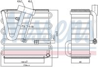 NISSENS 92022 - Material: Aluminio<br>Ø entrada [mm]: 18,2<br>Ø salida [mm]: 10,2<br>Longitud de red [mm]: 221<br>Ancho de red [mm]: 235<br>Profundidad de red [mm]: 75<br>