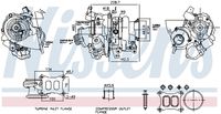 NISSENS 93632 - Tipo de sobrealimentación: Turbocompresor de gases de escape<br>Tipo de sobrealimentación: Actuador controlado eléctr. (accionador)<br>Restricción de fabricante: IHI<br>Artículo complementario/Información complementaria: con juntas<br>peso neto [kg]: 8,8<br>